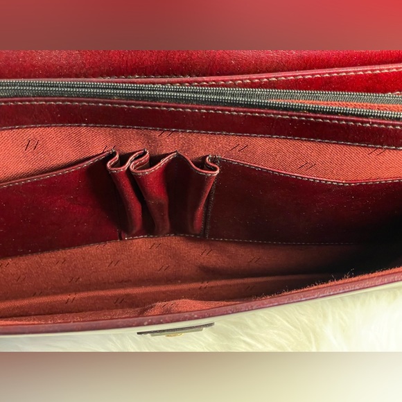 GOLD PFEIL Vintage Burgundy Leather Combination Lock Attaché Case - Picture 7 of 16